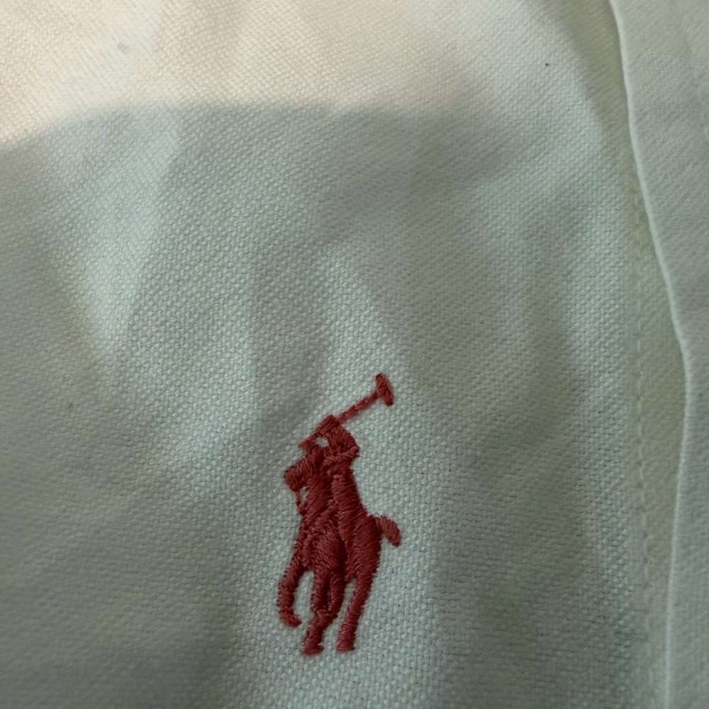 Polo Ralph Lauren White Button Down Embroidered Shirt Large 14-16 Pastel/Easter - Picture 5 of 7